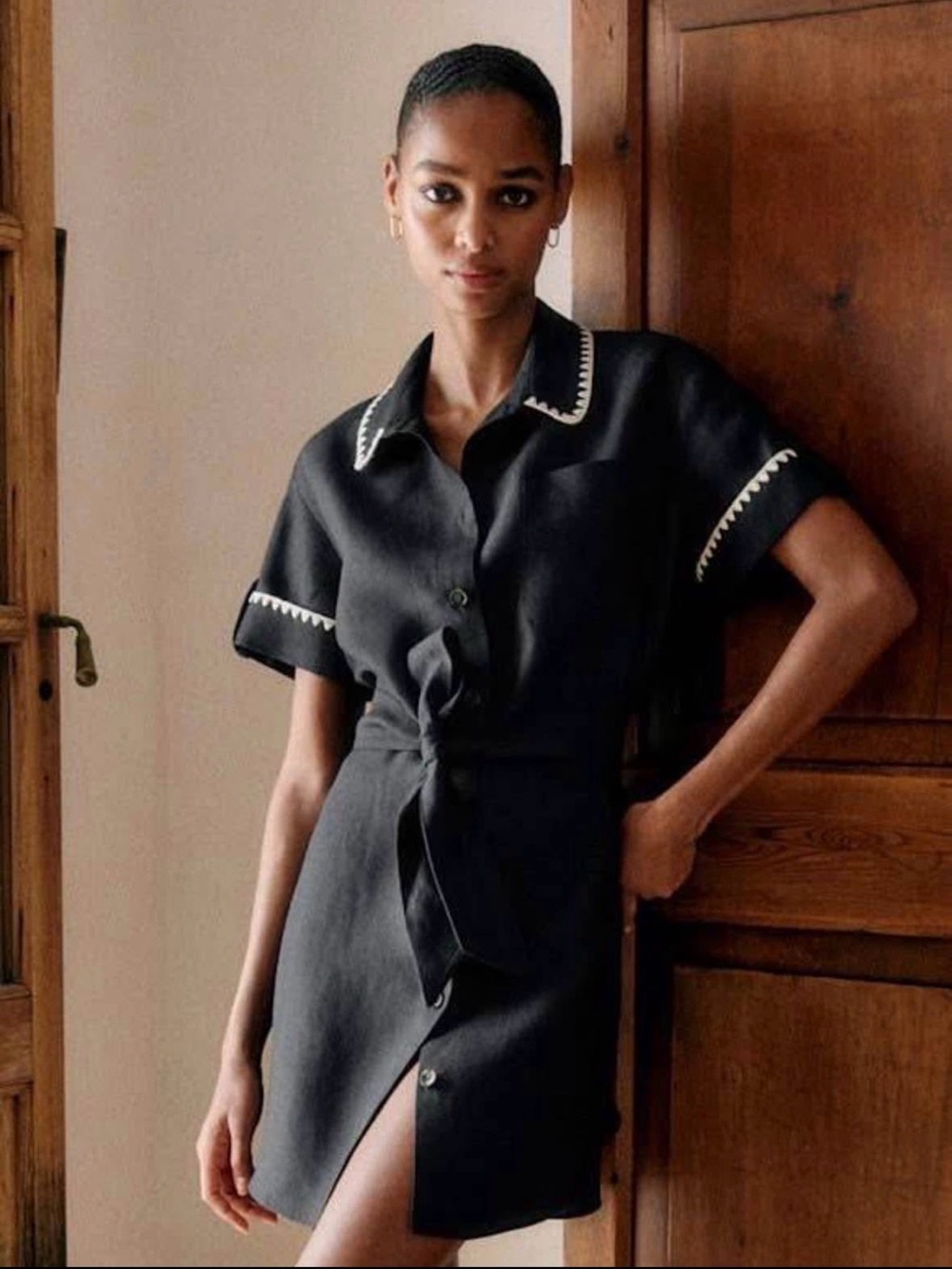 SEZANE Linen Dress - Ana Robe